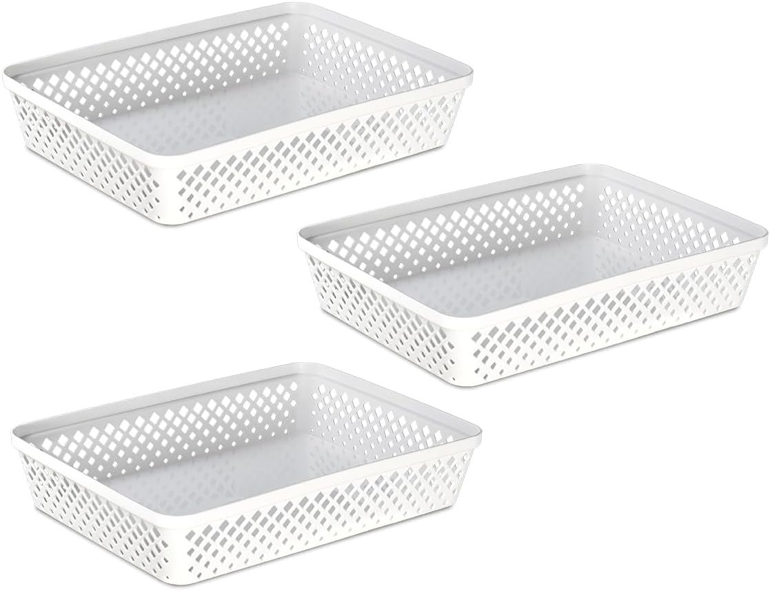 Plastic Storage Basket Set - Multipurpose Drawer Trays, Kitchen Pantry Container gallery