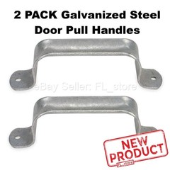 2 PACK Galvanized Steel Door Pull Handles Overall Length 6-1/2″ Shed Gate Hatch