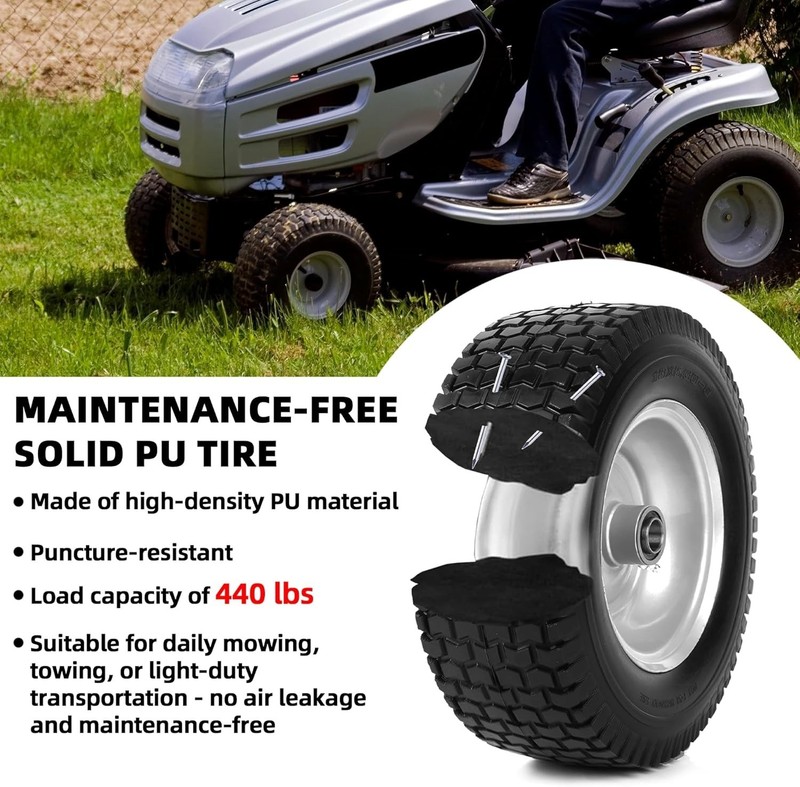 13x5.00-6 Solid Tire & Wheel Assembly – Puncture-Proof for Lawn Equipment gallery