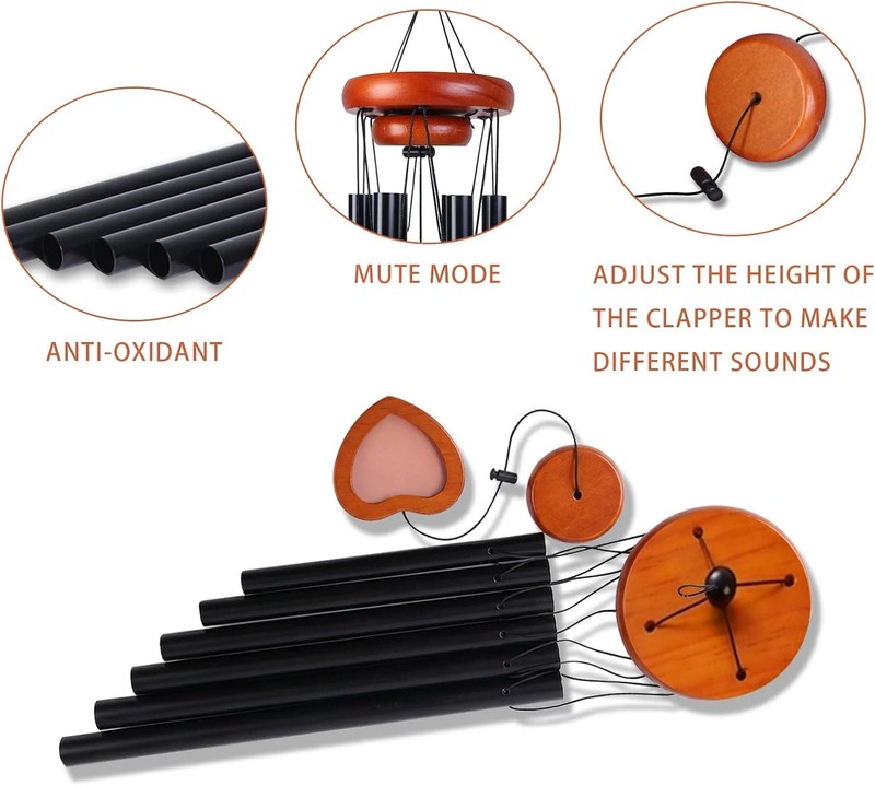 Large Wind Chime for Outside-Memory Gifts for Loss Loved One,Rust-Proof Aluminum gallery