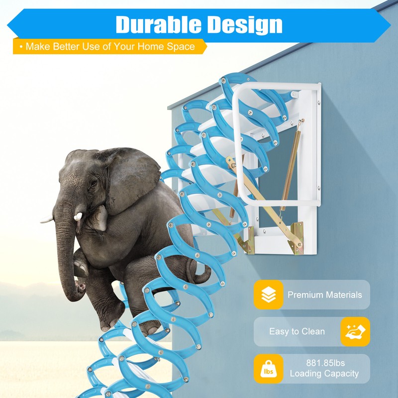 Attic Ladder Attic Pull Down Ceiling Ladder Access Stairs Carbon Steel Folding gallery