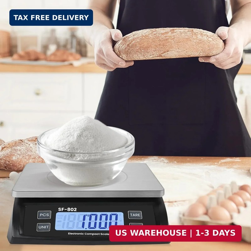 Large Digital Kitchen Scale 30kg/66lb Food Scale for Baking Cooking Stainless Br gallery