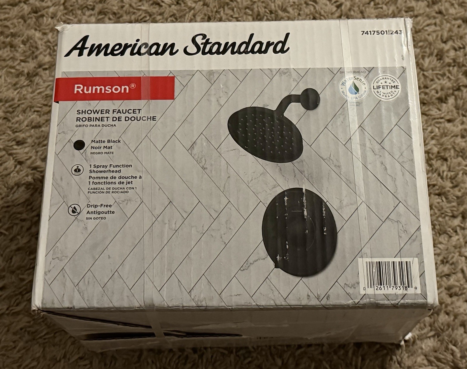 Rumson Single-Handle 1-Spray Shower Faucet w/1.8 GPM in Black (Valve Included) gallery