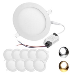 10 Pack 8 INCH Ceiling Light Recessed 6500k Cool White 85v-265v Flat Panel Bulb