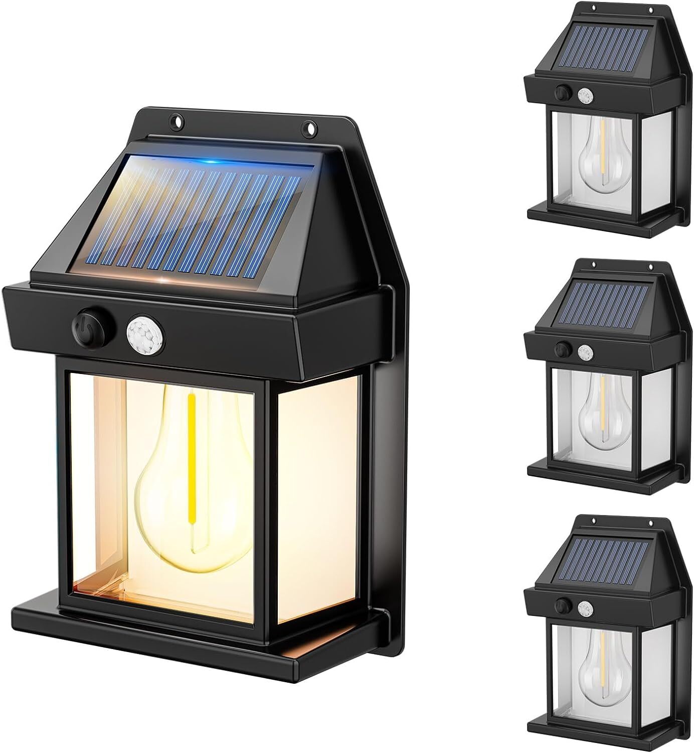 4Pack LED Solar Power Lights PIR Motion Sensor Outdoor Garden Security Wall Lamp gallery