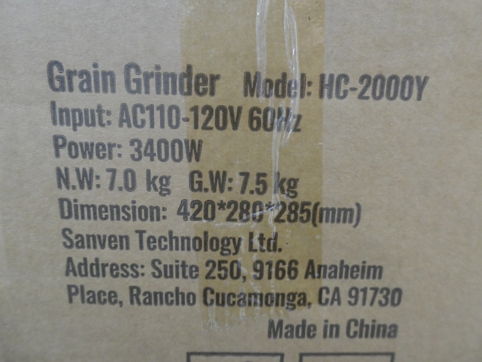 Electric Grain Mill Grinder HC2000 3400W NOB gallery