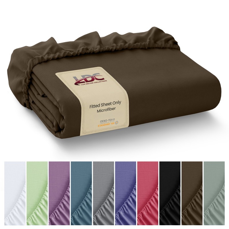 Premium Fitted Sheet Solid Deep Pocket Soft Microfiber Breathable Bottom Sheets gallery