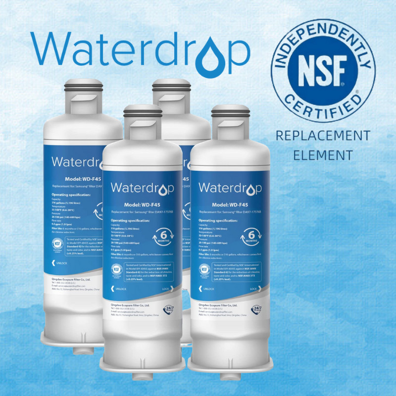 Waterdrop DA97-17376B Replacement for Samsung Refrigerator Water Filter, 4 pack gallery