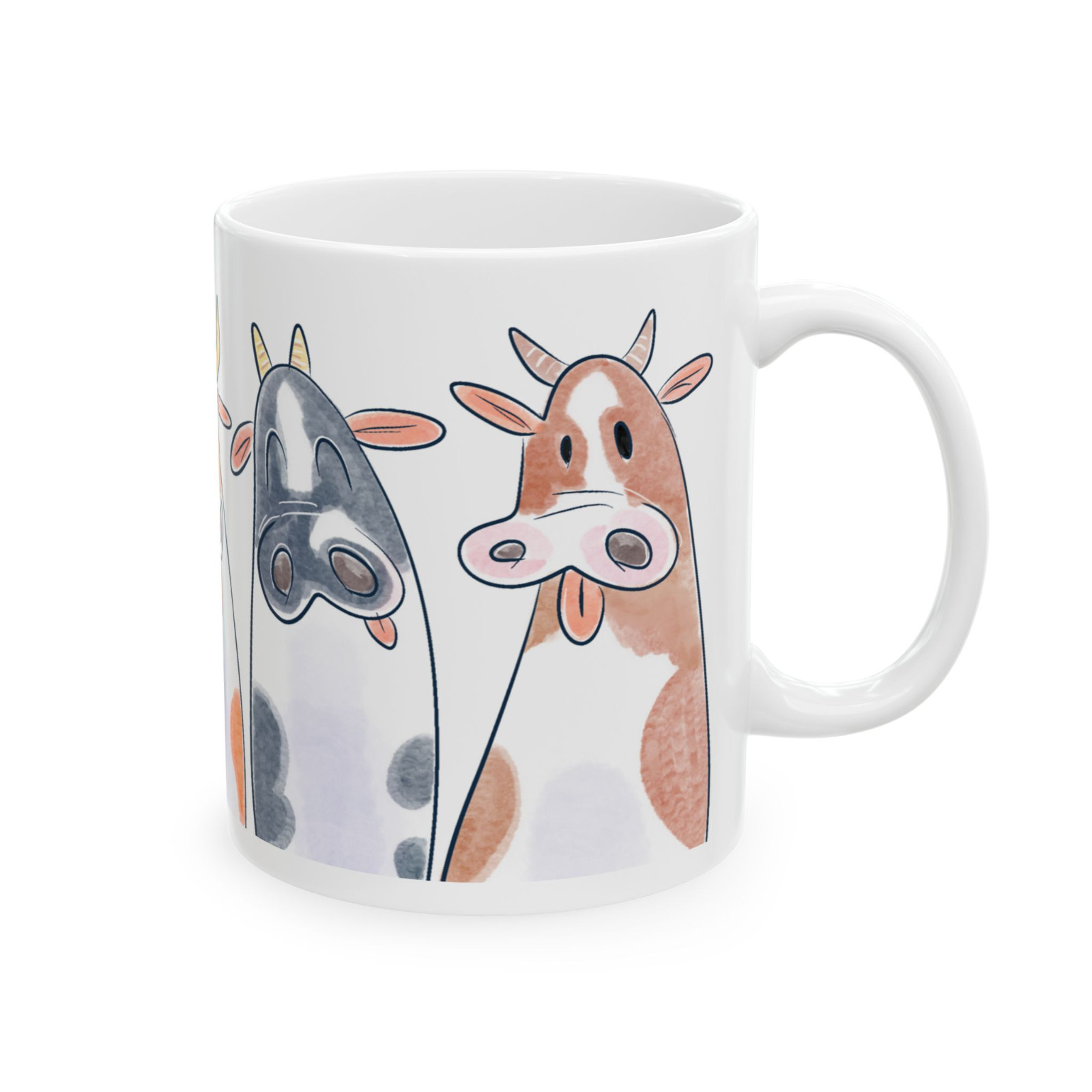 Cow Lover Ceramic Mug Gift for Pet Owners Cow Themed Cute Hand Drawn Coffee Cup gallery