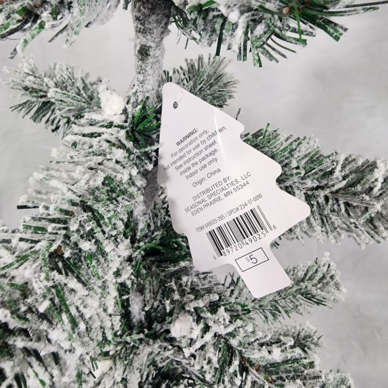 Flocked Tree Christmas Table Decor 30" Unlit Evergreen Poseable 5 Pack Lot gallery