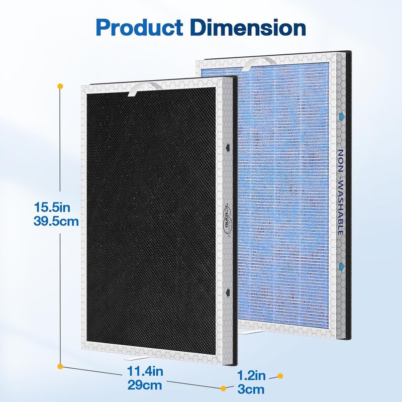 2 PACK MSA3/MSA3S True HEPA Replacement Filter Compatible with Membrane gallery