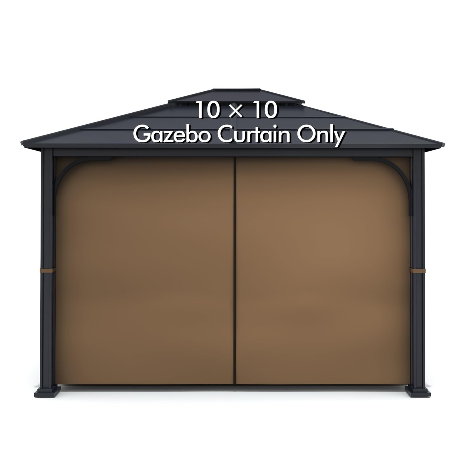 Gazebo Universal Replacement Privacy Curtain - Wonwon 10x10, Brown gallery