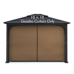 Gazebo Universal Replacement Privacy Curtain – Wonwon 10×10, Brown