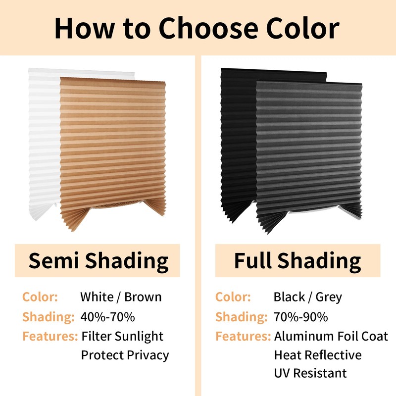 Pleated Window Blinds Temporary Window Shades Cordless Light Filtering Pleated P gallery