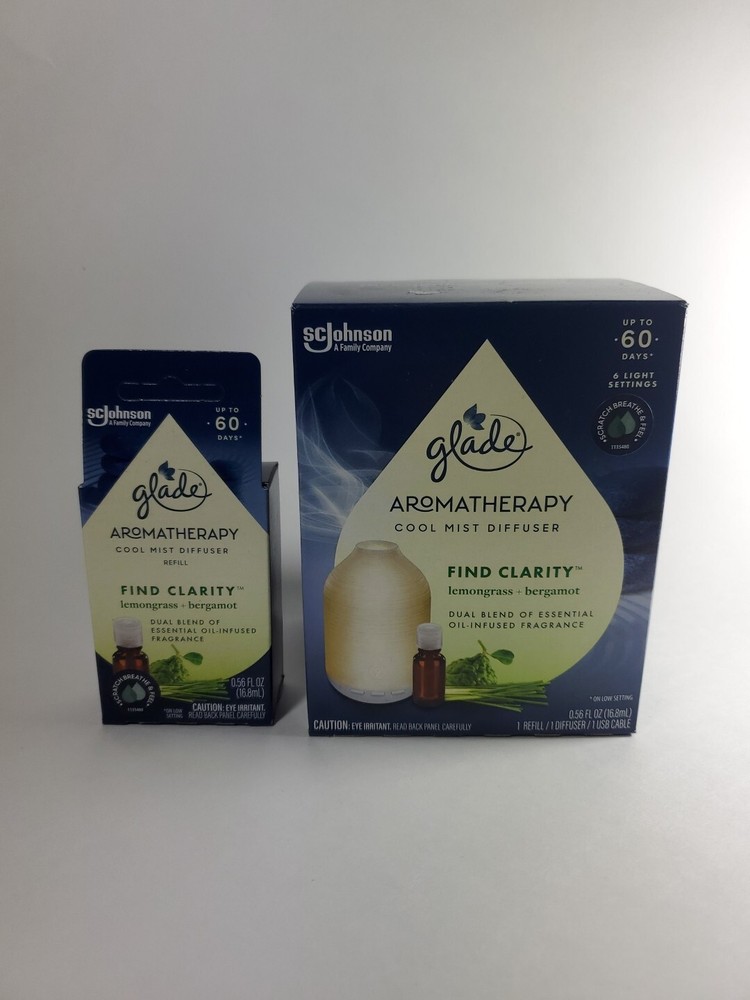 Glade Aromatherapy Essential Oil Diffuser with 2 Refill Lemongrass& Bergamot
