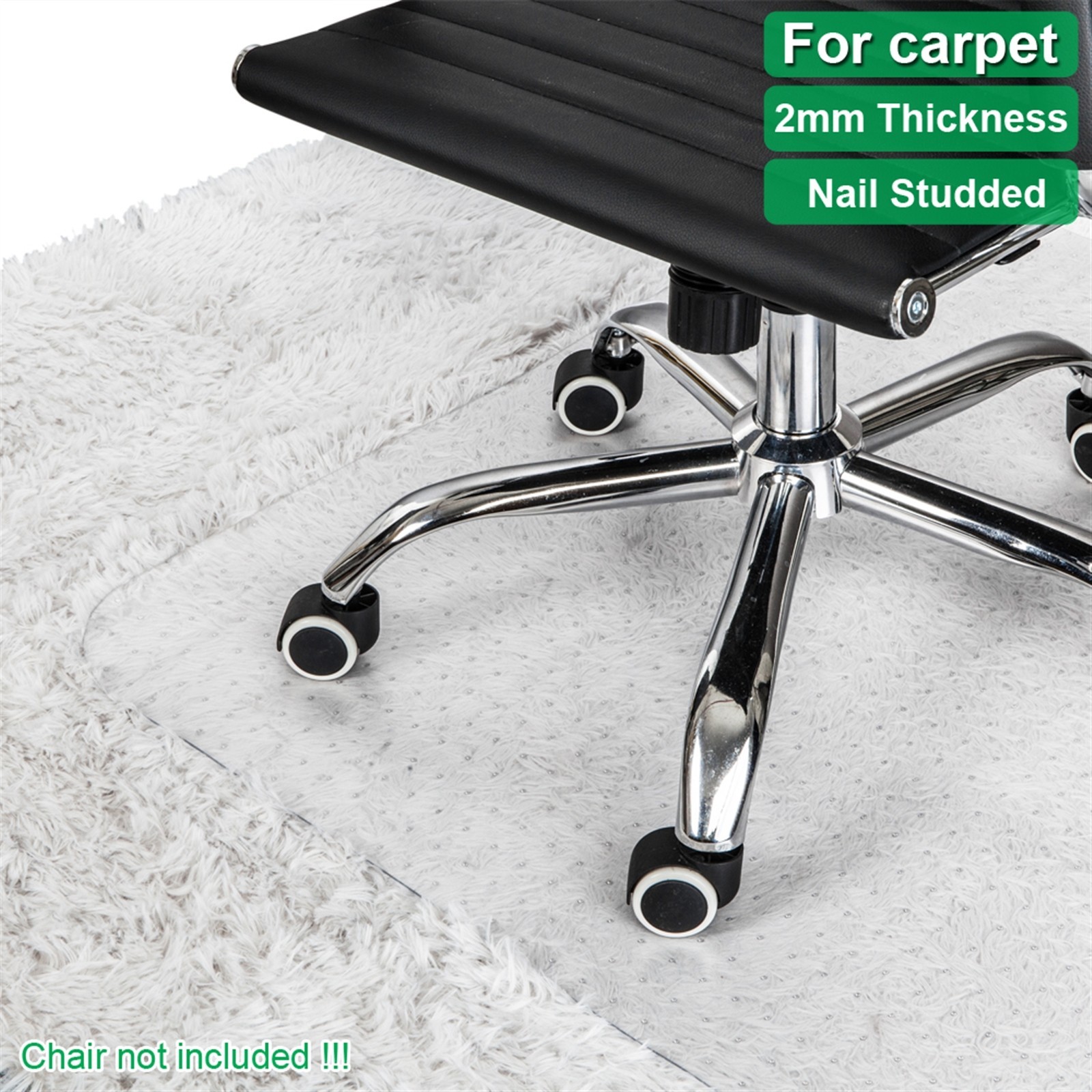 High Quality PVC Rectangle Floor Protection Mat Chair Mat with Nail Transparent gallery