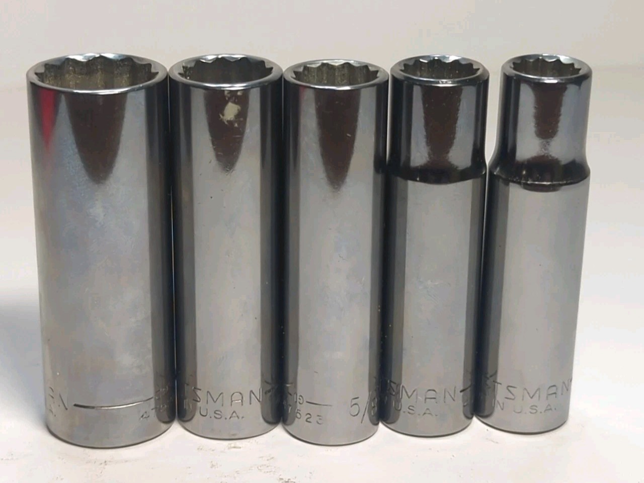 Craftsman 5pc 1/2 Drive 12pt Deep SAE Sockets 1/2"-7/8" G1 G2 gallery