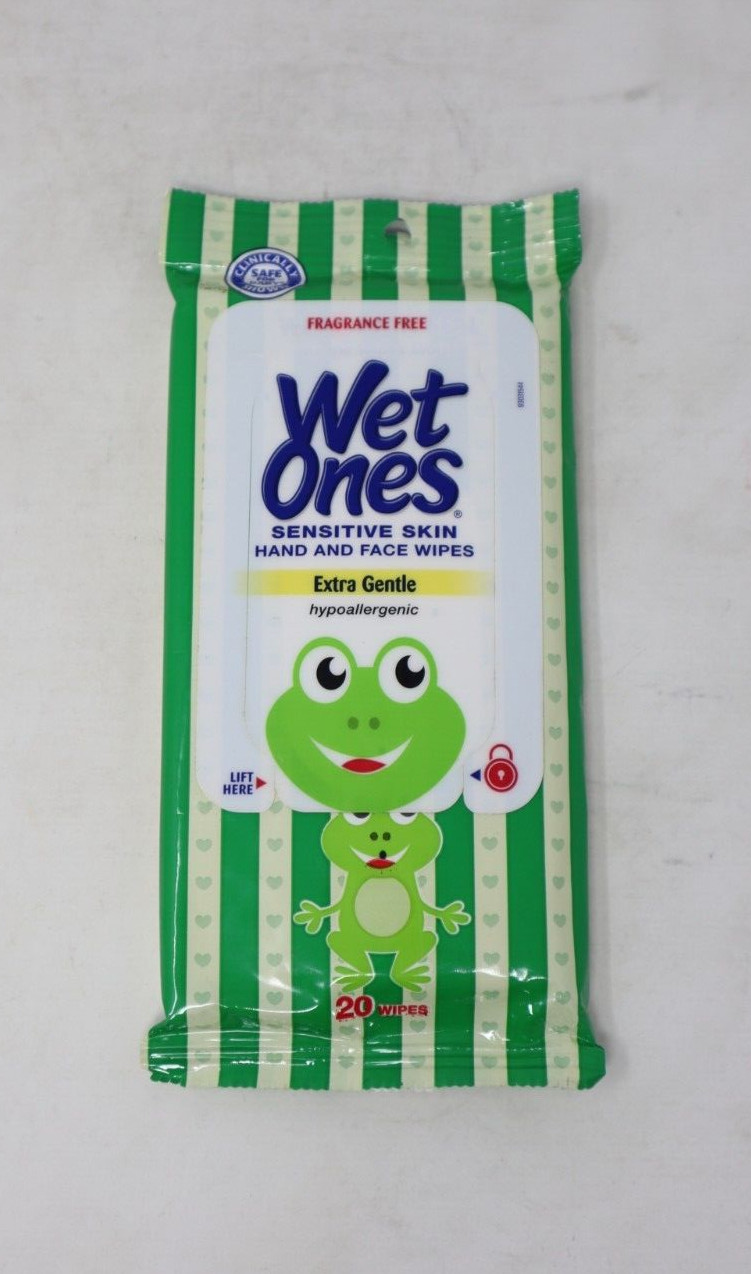 Wet Ones Sensitive Skin Extra Gentle Hand & Face Wipes, 20 Count ( 5-Pack ) gallery