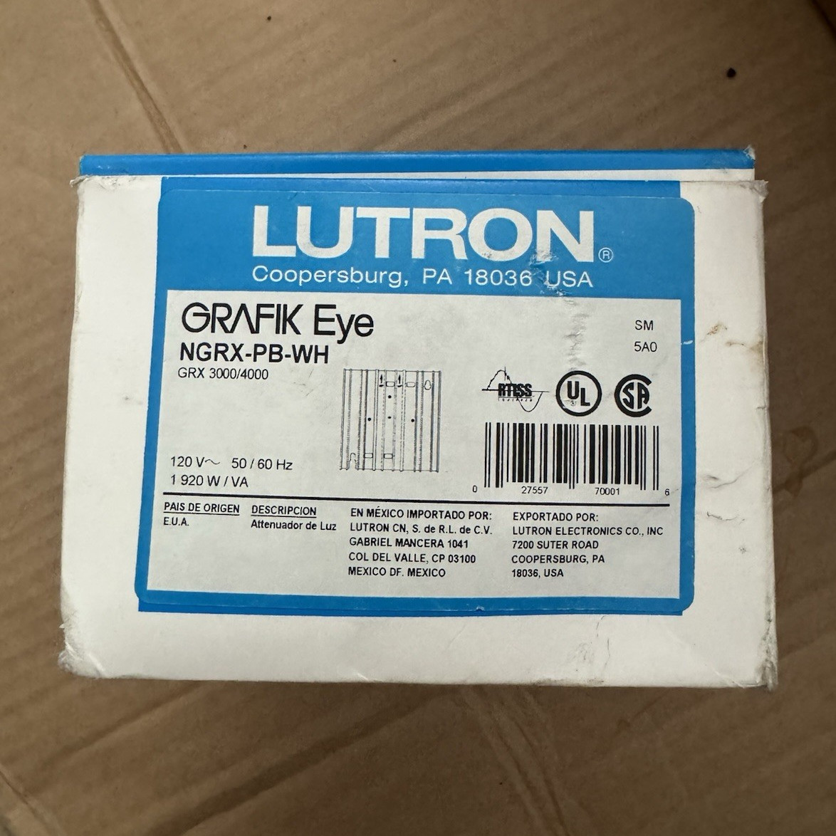 Lutron Grafik Eye NGRX-PB-WH Power Booster Dimmer Module 120V 16A gallery