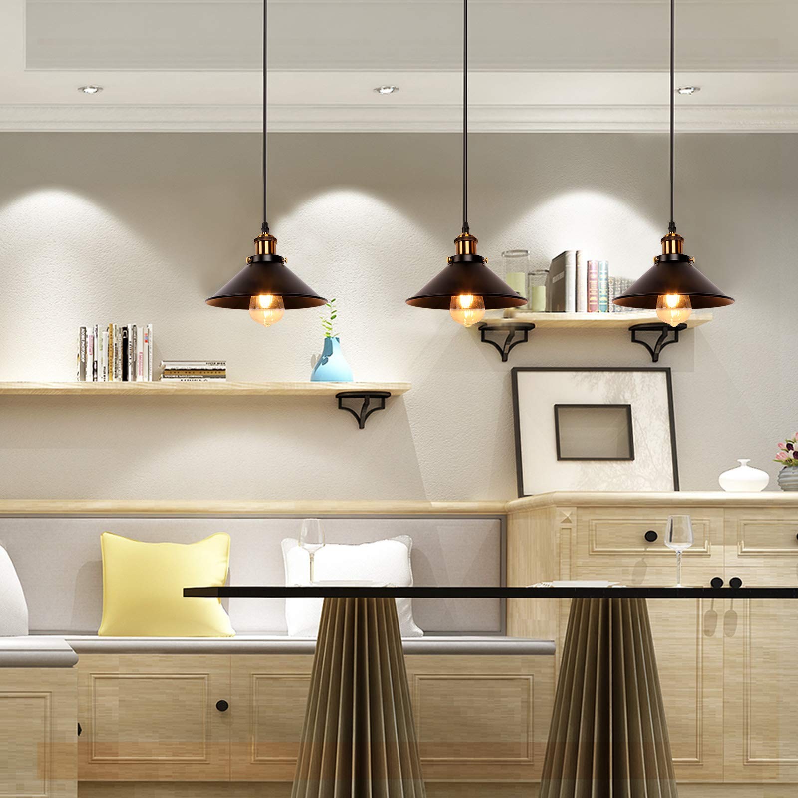 2 Pack Hanging Pendant Ceiling Light Fixture Home Bar Kitchen Island Lighting US gallery