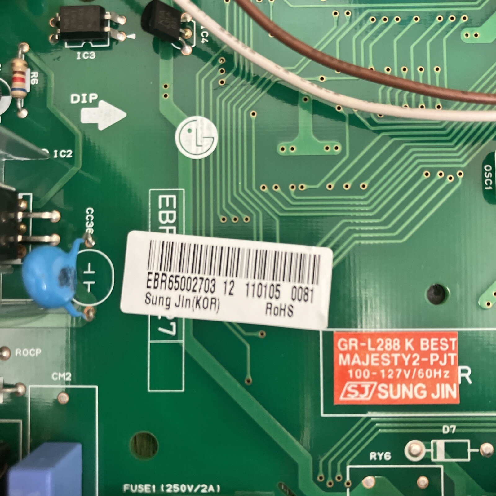 LG Refrigerator Main Control Board EBR65002703 gallery