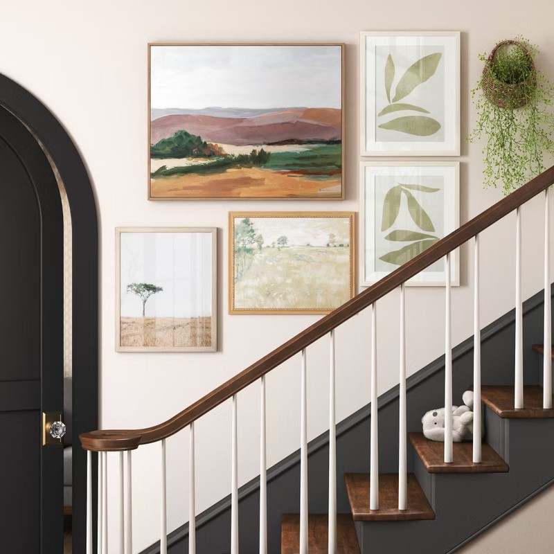 Threshold Botanical Leaf Duo Minimalist Poster Modern Set of 2 16"x20" Wall gallery