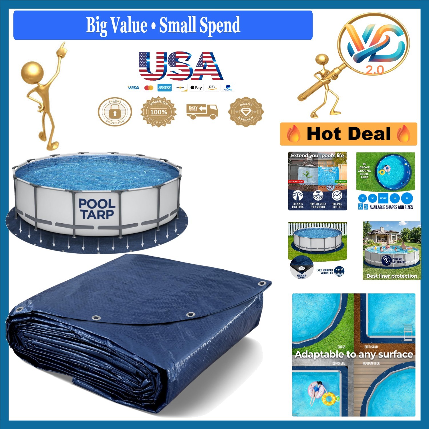 16 Ft Round Pool Liner Pad Waterproof Polypropylene Ground Cloth gallery