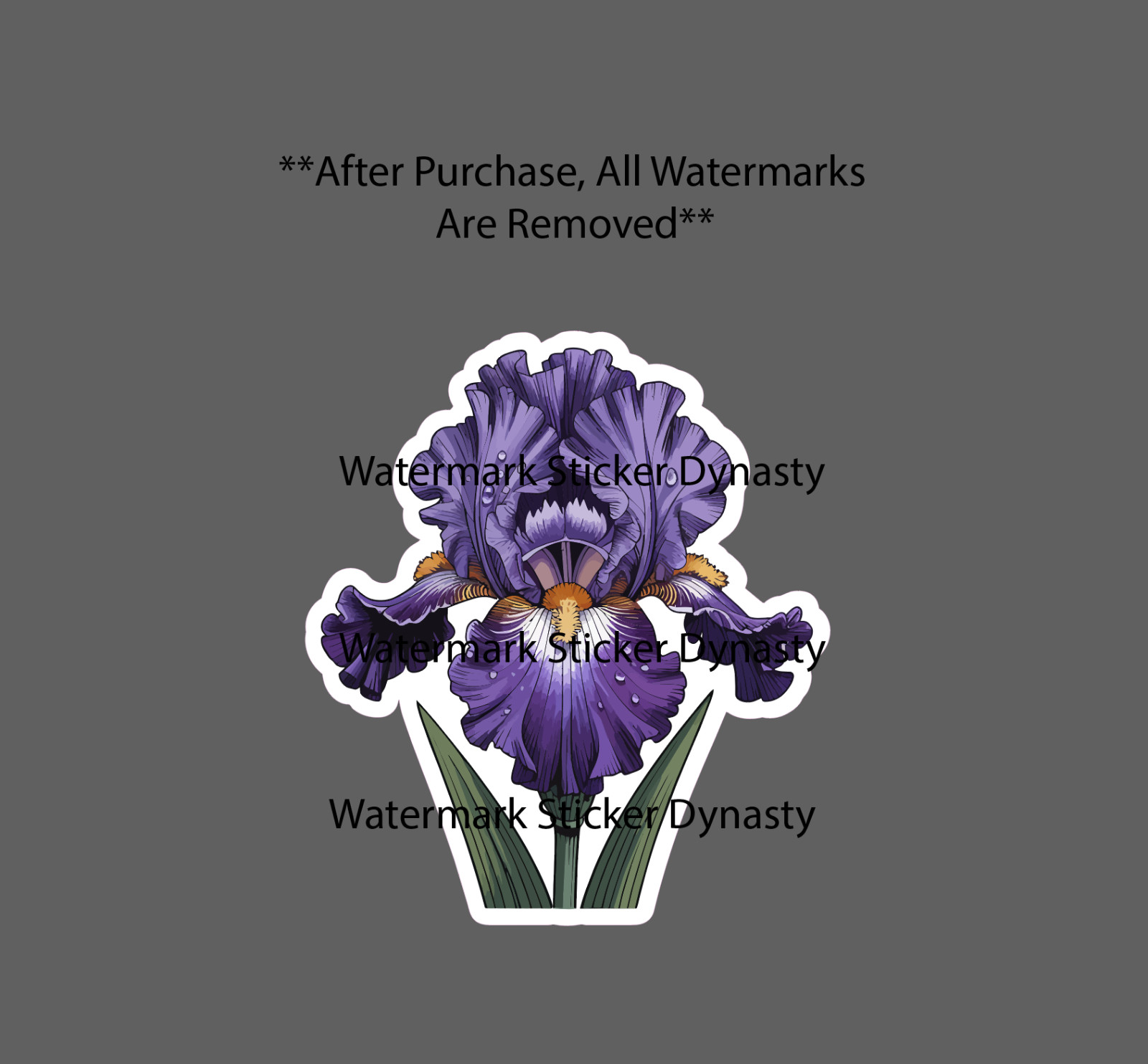 Iris Sticker Waterproof Decal Flower Floral Outdoor Nature Garden Gift NEW gallery