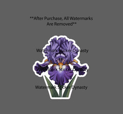 Iris Sticker Waterproof Decal Flower Floral Outdoor Nature Garden Gift NEW