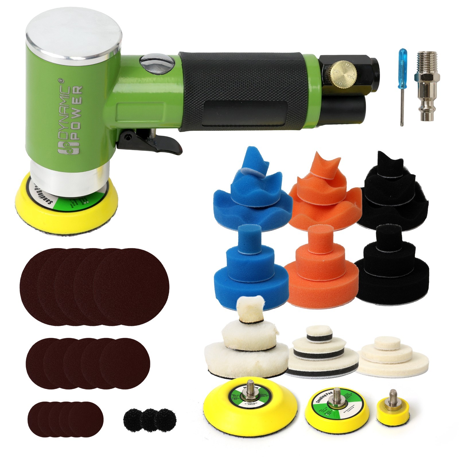 Mini Air Sander Kit 1" 2" 3" Pneumatic Detail Polisher Buffer 15000RPM Car Auto gallery