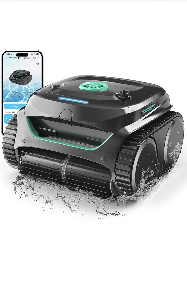 WYBOT C2 Robotic Pool Cleaner, Cordless Pool Vacuum for Inground Pools gallery