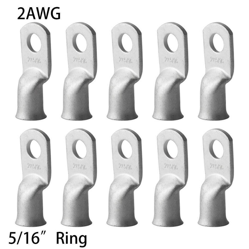 Tinned Copper Cable Lugs Ring Terminals 2 AWG Welding Battery Marine Cable Wire gallery