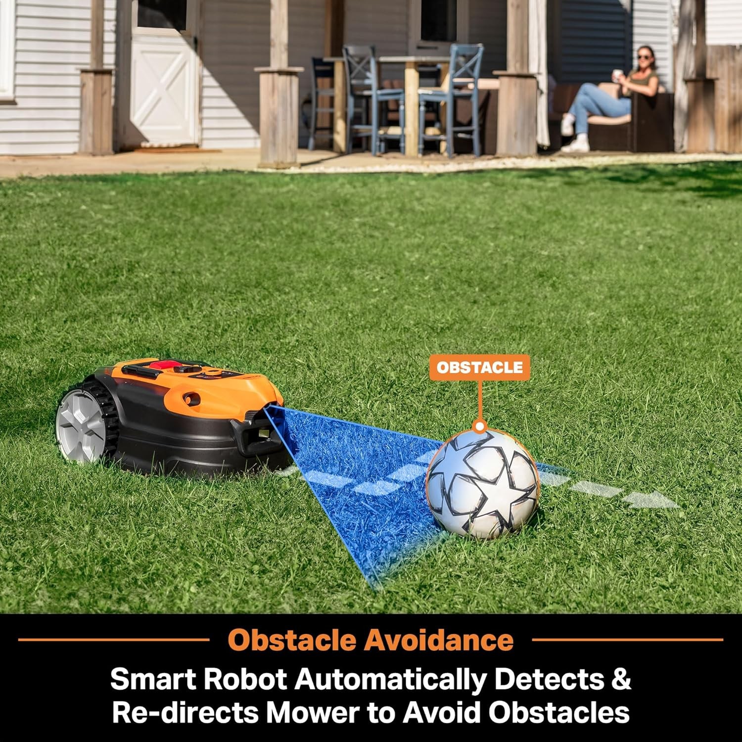 LawnMaster OcuMow™ VBRM701YAMIDR Perimeter Wire Free Robot Lawn Mower Cuts Small gallery