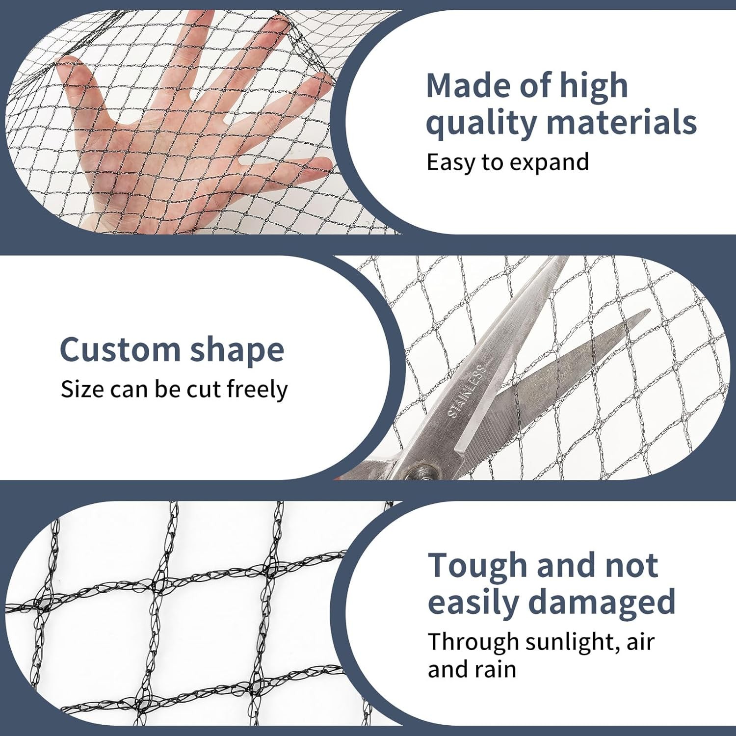 Koi Fish Pond Netting Shield 15ft x 20ft, Black Heavy Duty x gallery