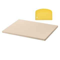 Rectangular Cordierite Pizza Stone, 15 x 12 in,Durable Baking Stone with Scraper