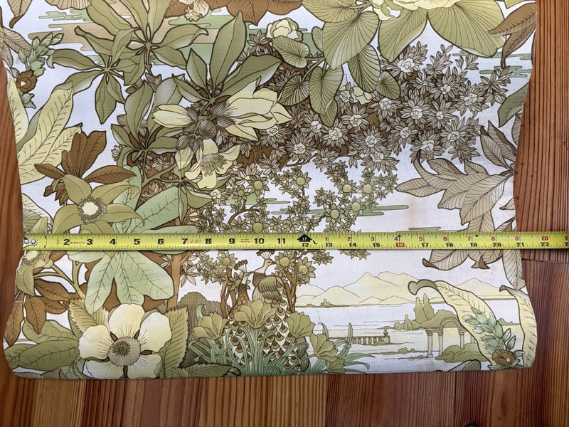Vintage 1960s 70s Wallpaper Partial Roll Asian Oriental Green Brown Textured MCM gallery