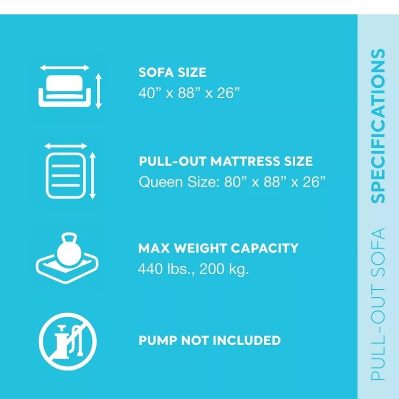 INTEX 66552EP Inflatable Pull-Out Sofa Built-in Cupholder Velvety Surface 2-in-1 gallery