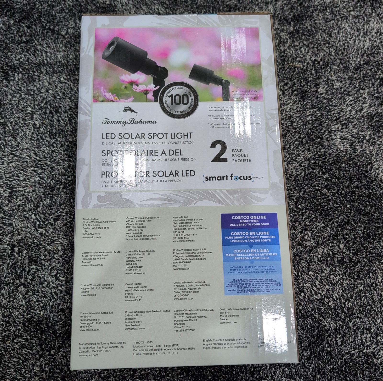 Tommy Bahama LED Solar Spotlights - Smart Focus - 100 Lumens - 2 Pack, NIB gallery