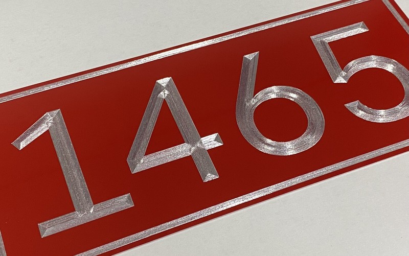 Engraved Personalized Custom House Number Street Address RED Metal 12x5 Sign gallery
