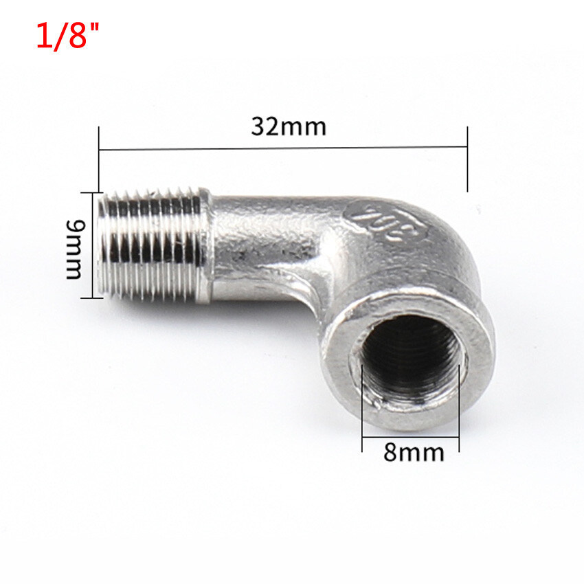 BSPT Female x Male Thread Elbow Connector Stainless Steel Pipes Fittings Adapter