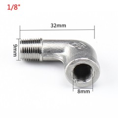BSPT Female x Male Thread Elbow Connector Stainless Steel Pipes Fittings Adapter
