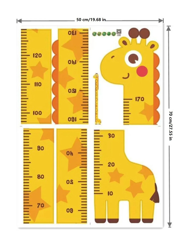 1pc Kids Height Chart Wall Sticker Unicorn Dinosaur Giraffe Growth - NEW gallery