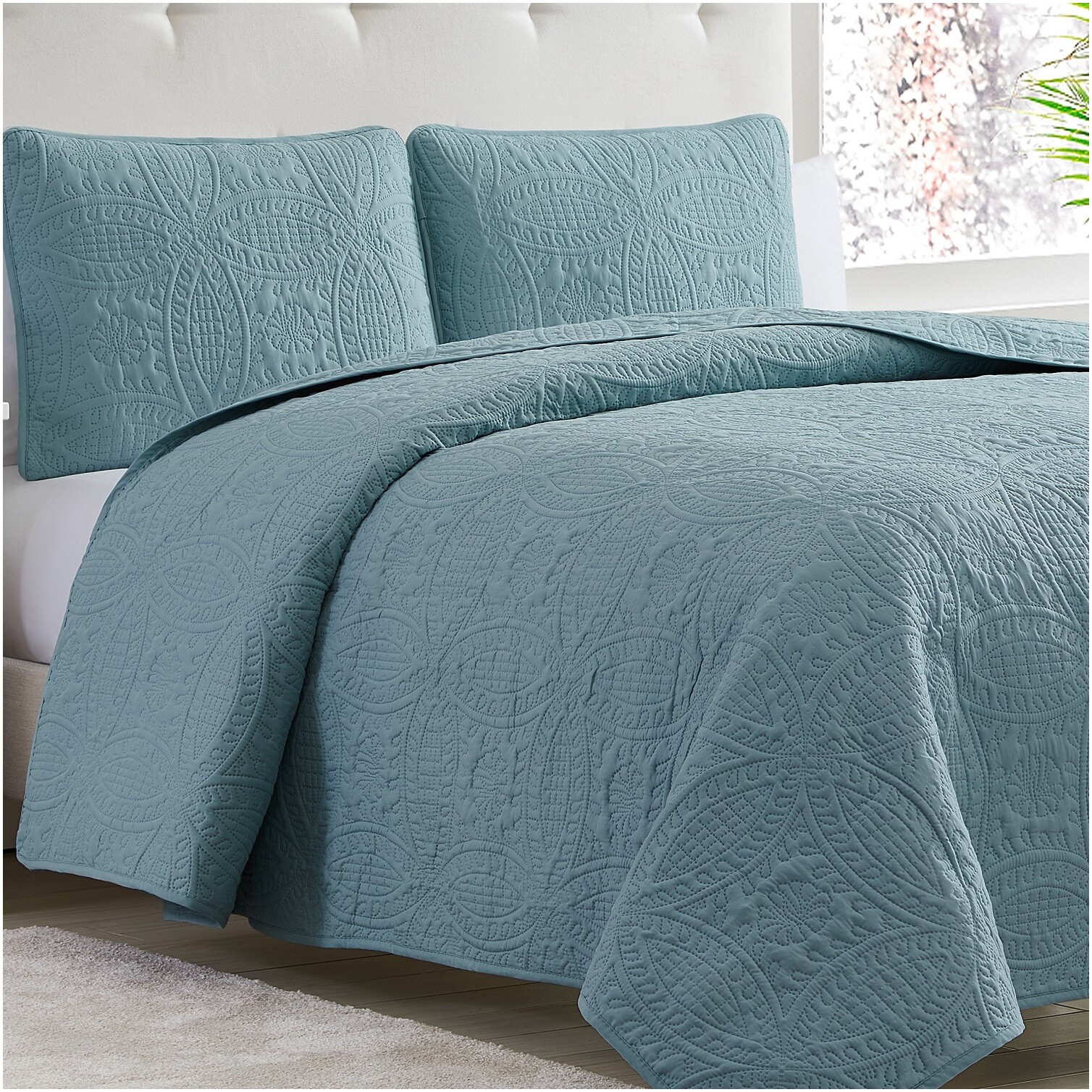 Mellanni Bedspread Coverlet Set 3-Piece Oversized Bed Cover, Ultrasonic Quilt gallery