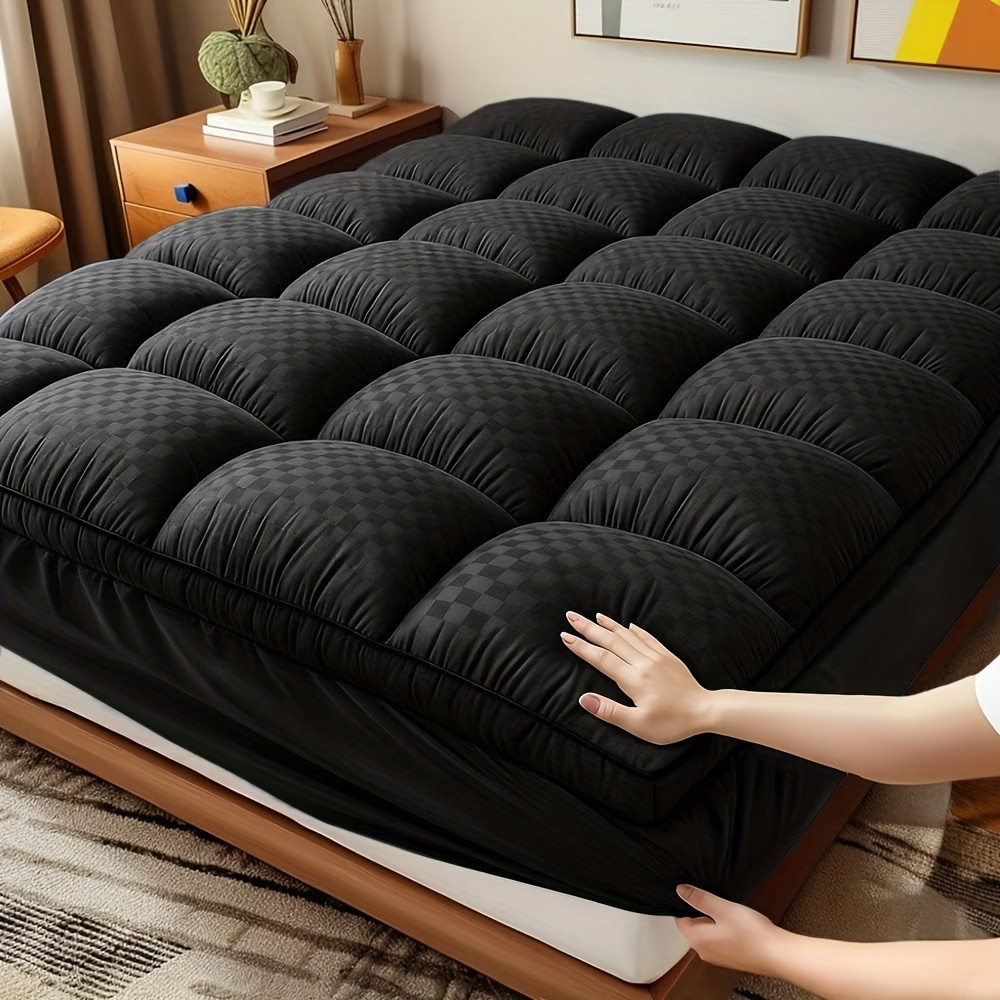 Extra Thick Mattress Topper Waterproof Bed Cover Cushion Soft Breathable Washabl gallery