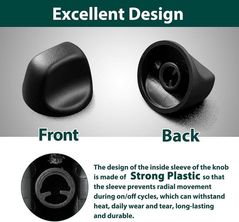 2-Pack S99360232 Range Hood Knobs Black Fits Broan Nutone Vent Fan Replacement gallery