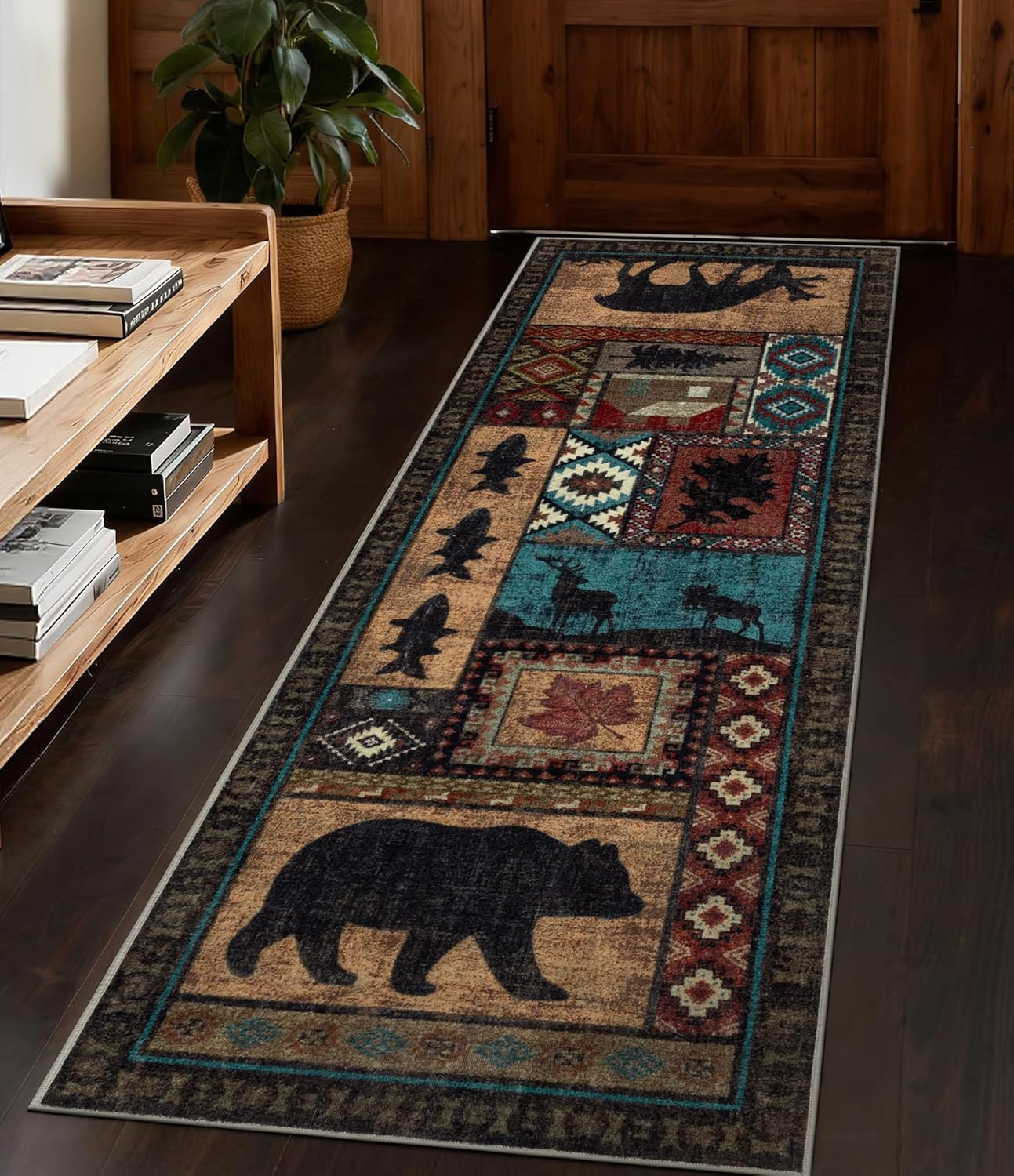 Rustic Bear Hallway Runner Rug 2x6 Non-Slip Cabin Entryway Mat gallery