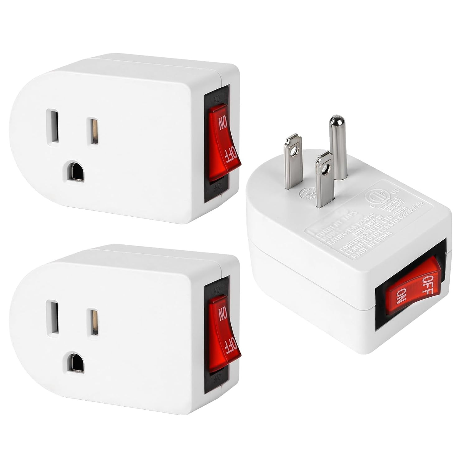 Grounded Outlet with on off Switch (3 or 6 Pack), Single Power Adapter Outlet 15 gallery