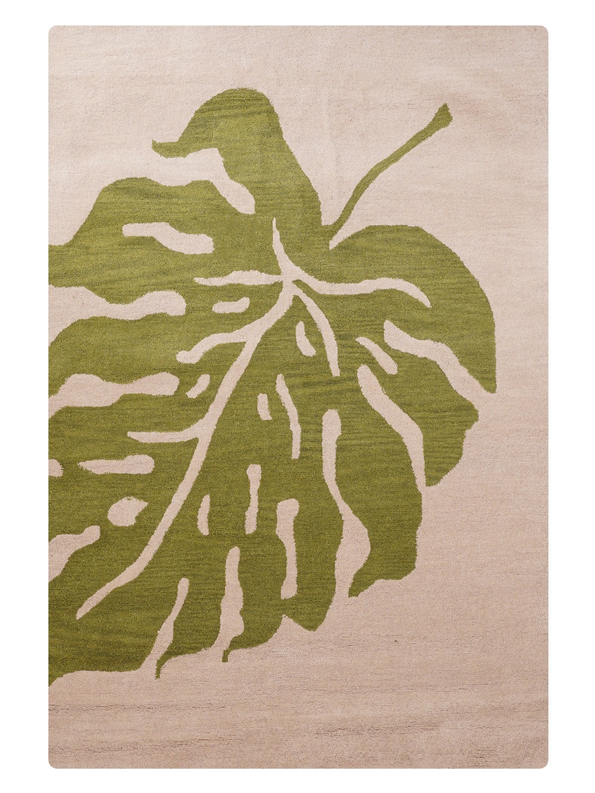 Eco-Friendly Hand Tufted Wool Area Rug Floral Beige Green BBH Homes BBK00716 gallery
