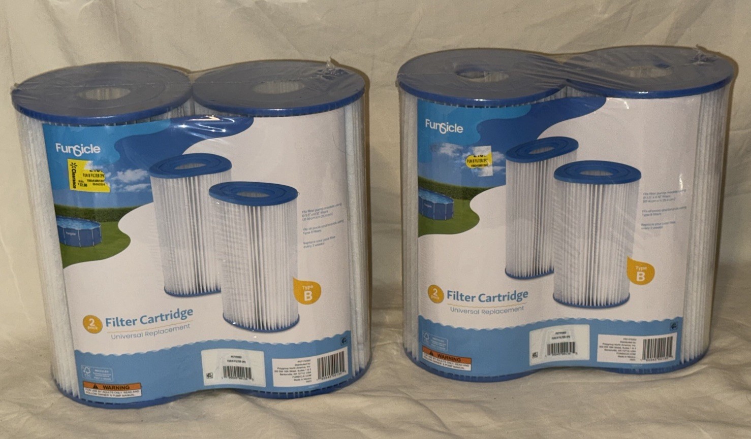 4 NEW Funsicle Type B Pool Filter Cartridge White Universal Replacement gallery