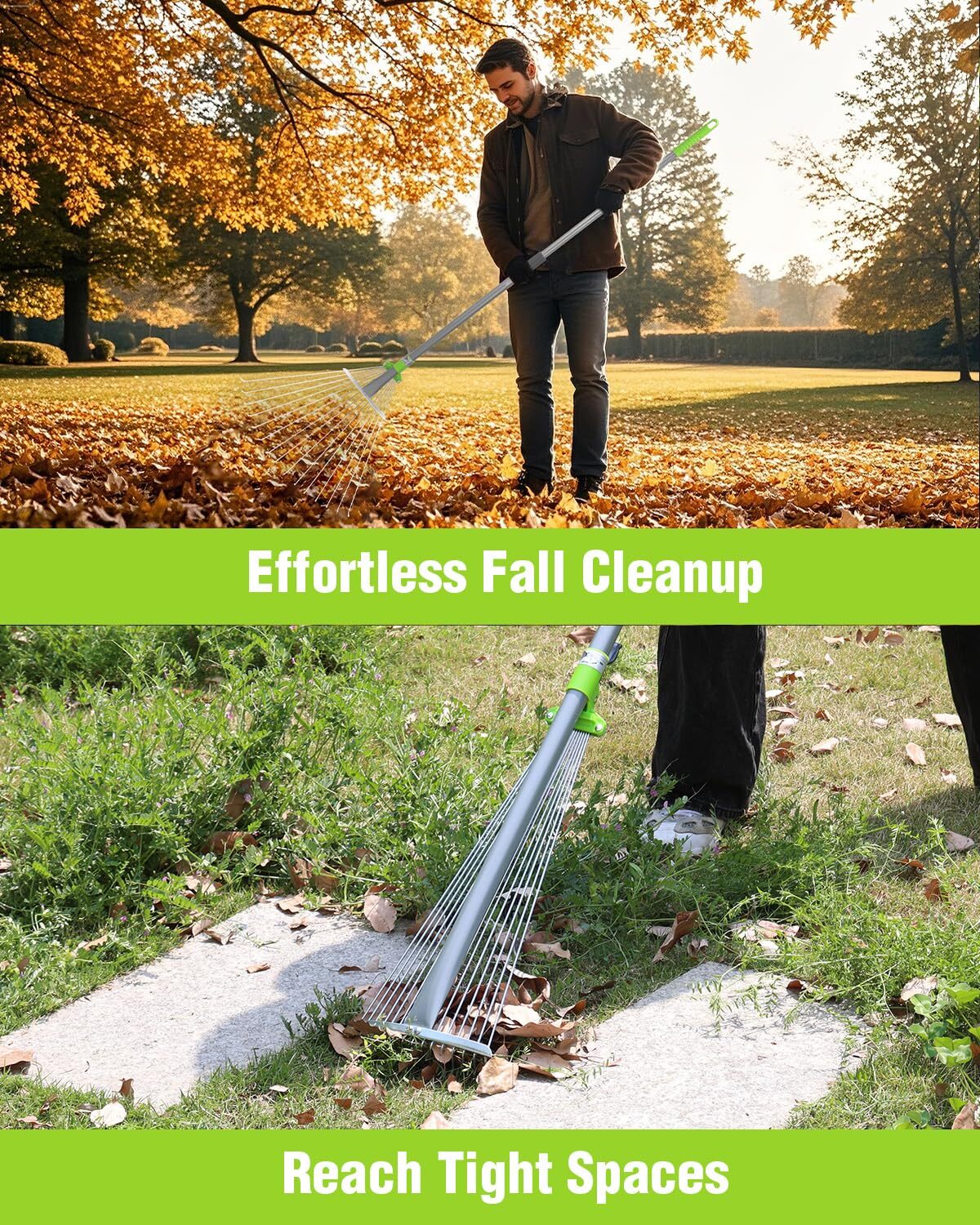 WORKPRO Heavy Duty Metal Leaf Rake Telescopic 32"-63" Adjustable Gardening Rakes gallery